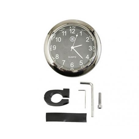 HORLOGE DE GUIDON CHROME BLANC MOTO SCOOTER